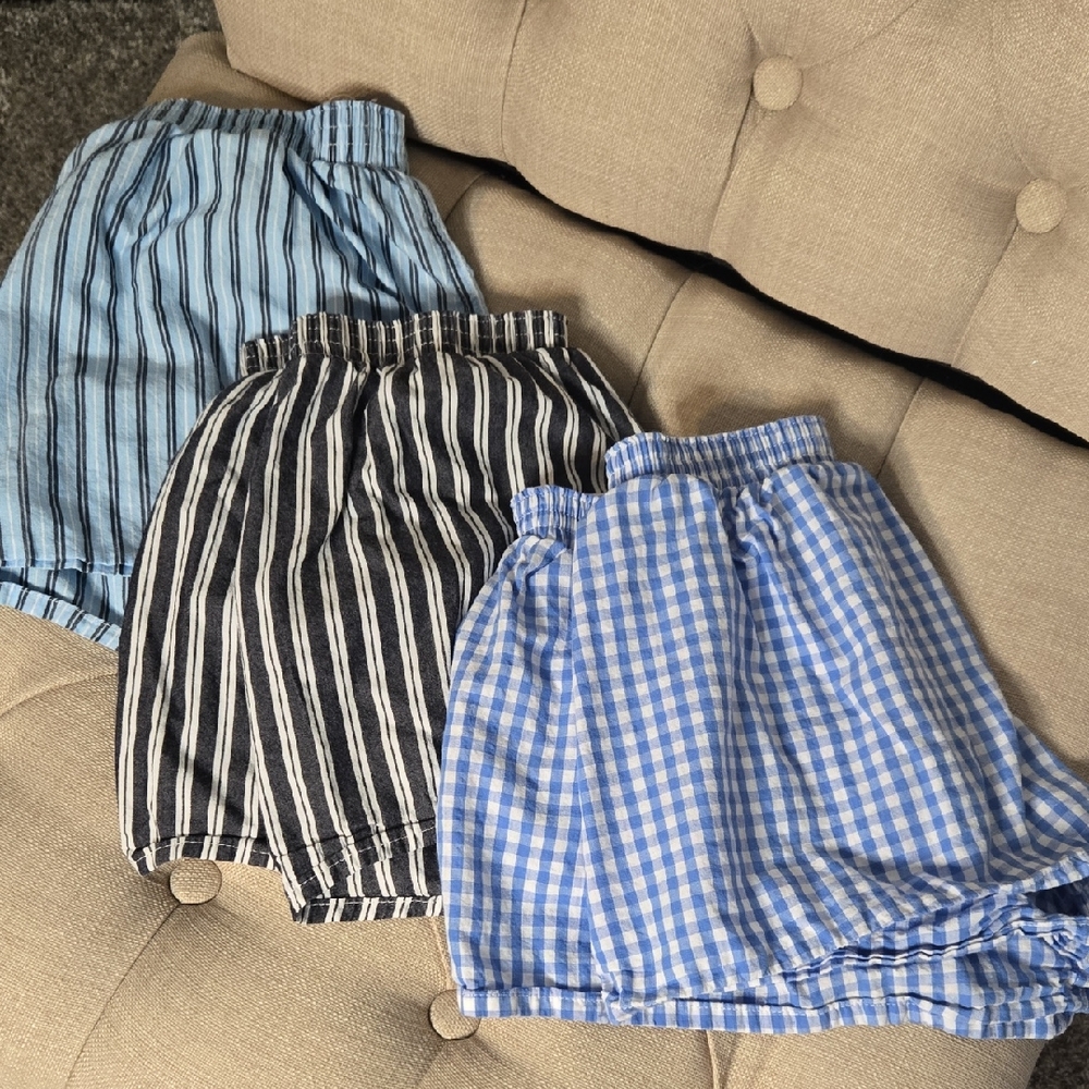 Set of Three Striped and Checkered Shorts
